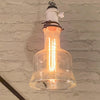 Industrial Pyrex Glass And Porcelain Pendant Light