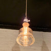 Industrial Pyrex Glass And Porcelain Pendant Light