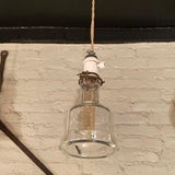 Industrial Pyrex Glass And Porcelain Pendant Light