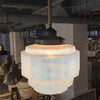 Art Deco Layer Cake Opaline Glass Pendant Light