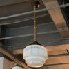 Art Deco Layer Cake Opaline Glass Pendant Light