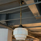 Art Deco Layer Cake Opaline Glass Pendant Light