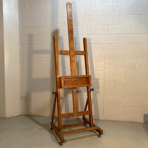E. H. & A. C. Friedrichs Adjustable Oak Artist Easel