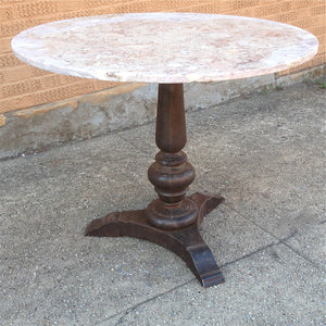 Travertine Pedestal Table