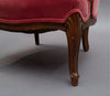 Carved Mahogany Velvet Armchairs