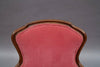 Carved Mahogany Velvet Armchairs