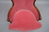 Carved Mahogany Velvet Armchairs
