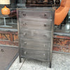 Simmons Brushed Steel Highboy Dresser
