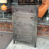 Simmons Brushed Steel Highboy Dresser