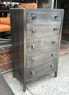 Simmons Brushed Steel Highboy Dresser