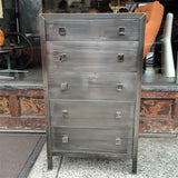Simmons Brushed Steel Highboy Dresser