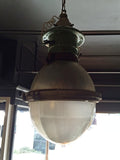 Antique Industrial Holophane Street Light Pendant