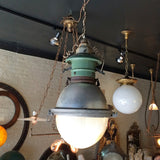 Antique Industrial Holophane Street Light Pendant