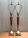 Brass & Walnut Table Lamps