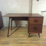 Walnut Single Pedestal Desk