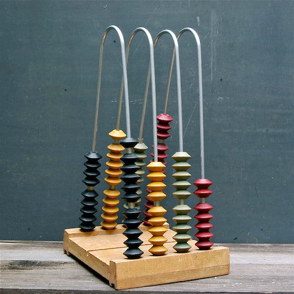 Vintage Painted Maple Wood Abacus Counting Tool – cityFoundry