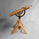 Midcentury Industrial Adjustable Maple Drafting Table