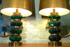 Glass And Brass Regency Lamps By Paul Hanson