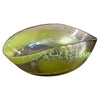 Italian Midcentury Hand-blown Folded Studio Art Glass Bowl