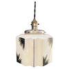 Art Deco Faceted Patterned Milk Glass Pendant Light