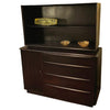 Heywood Wakefield Ebonized Maple Tambour Credenza Hutch