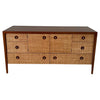 John Van Koert For Drexel Counterpoint Mahogany And Grasscloth Credenza Dresser