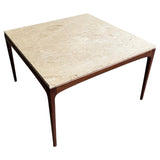 Scandinavian Modern Teak And Marble Coffee Table