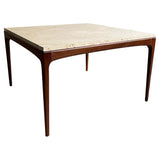 Scandinavian Modern Teak And Marble Coffee Table