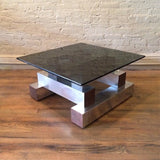 Aluminum and Glass Coffee Table