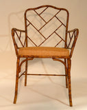 Chippendale Style Metal Bamboo Armchair
