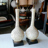 Mid Century Crackled Lamps
