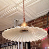 Ruffled Milk Glass Pendant