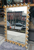 Italian Hollywood Regency Ruffle Frame Gilt Mirror