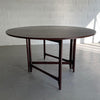 Mid Century Modern Round Teak Drop Leaf Dining Table