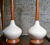 Teak And Ceramic Lamps
