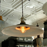 Curved Milk Glass Pendant Lights