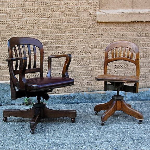 Vintage Wood Office Chairs - Main Image